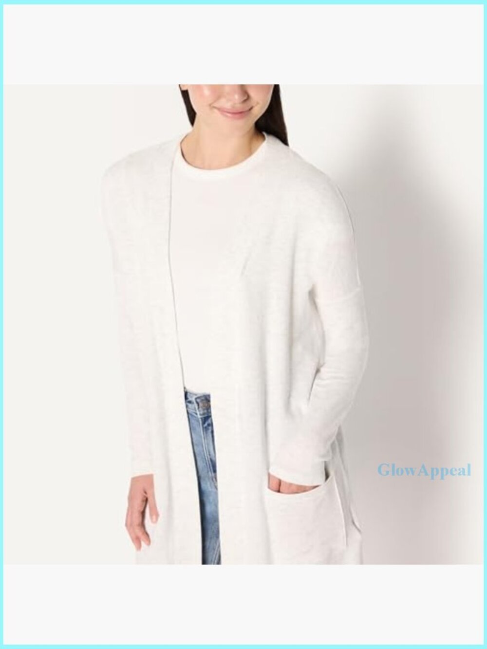 Relaxed Fit Open Front Cardigan Lightweight Cotton Blend Jersey Lounge Wear - Picture 4 of 7
